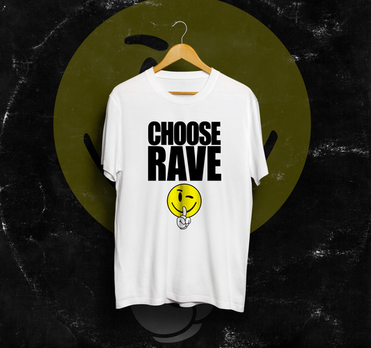 'CHOOSE RAVE' WHITE T-SHIRT [SOLD OUT]